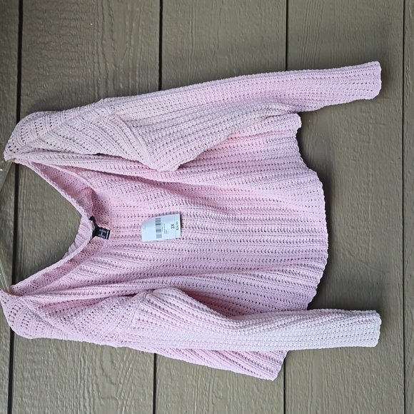 Forever21 F21 Blush pink cropped Chunky Sweater 2x NEW NWT - Picture 3 of 6